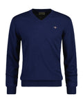 Ctn/Wo V-Neck - Marine Melange