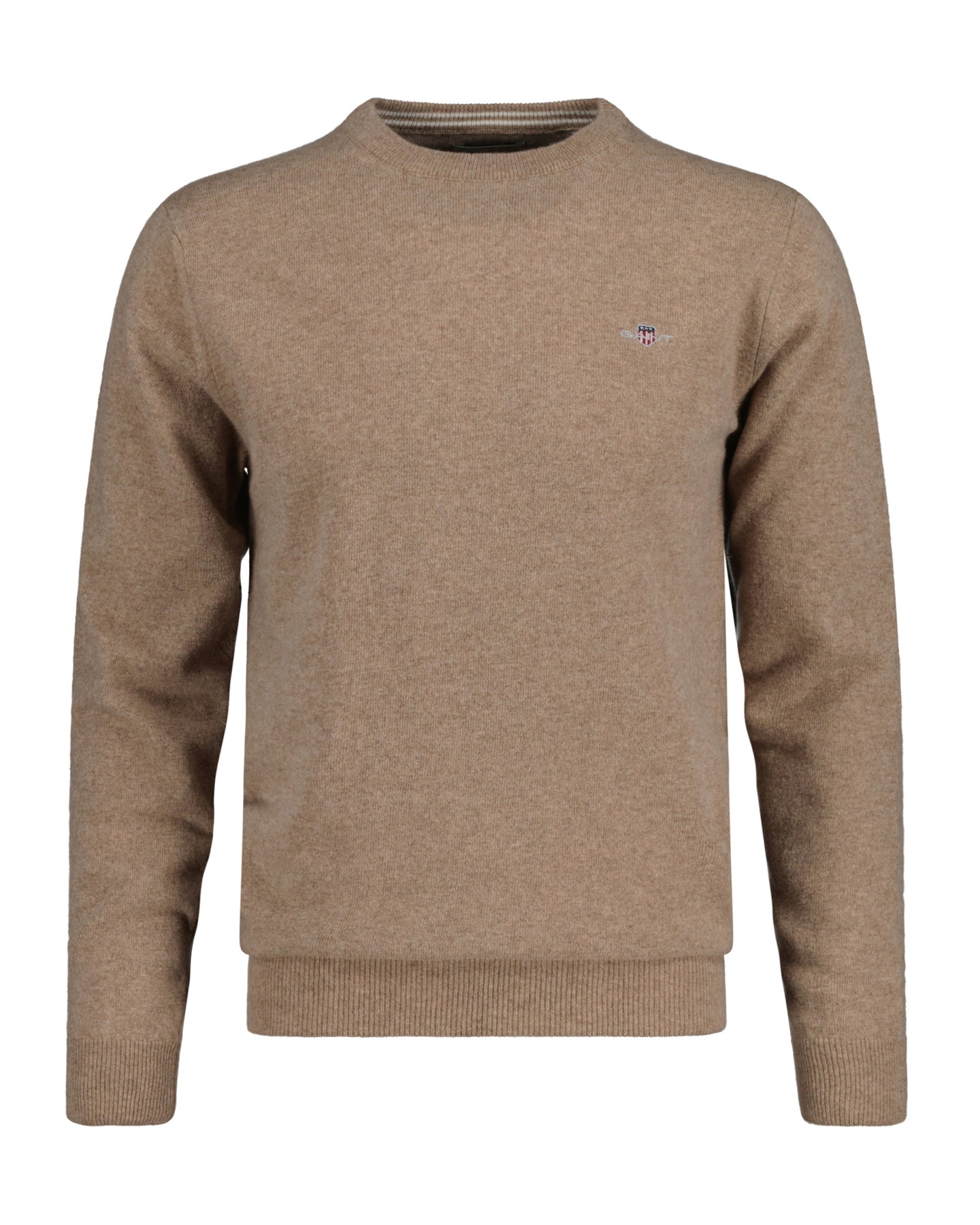Superfine Lambswool C-Neck - Dark Sand Melange