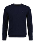 Superfine Lambswool C-Neck - Dark Navy Melange