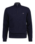 Superfine Lambswool Half Zip - Dark Navy Melange