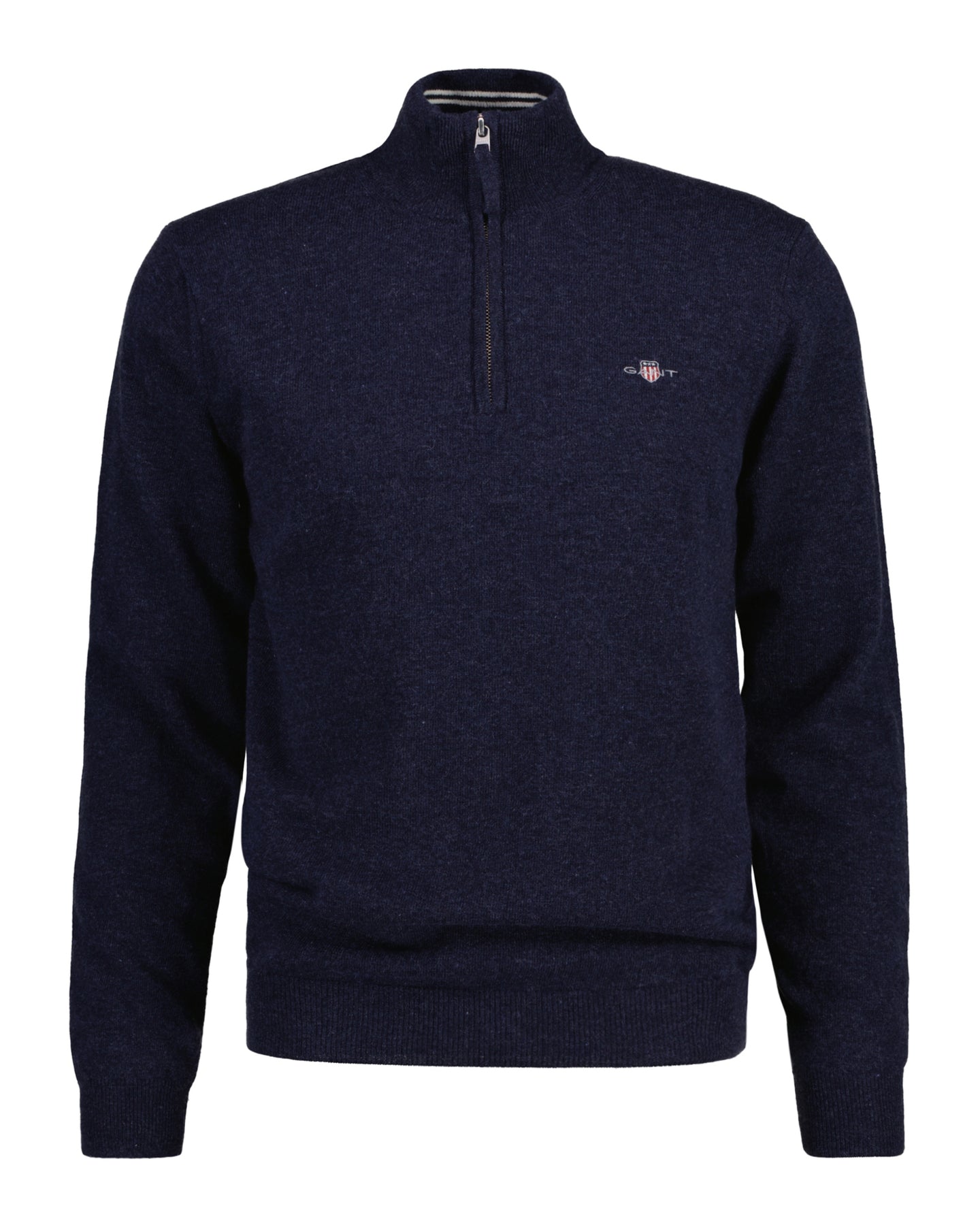 Superfine Lambswool Half Zip - Dark Navy Melange