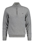 Superfine Lambswool Half Zip - Grey Melange