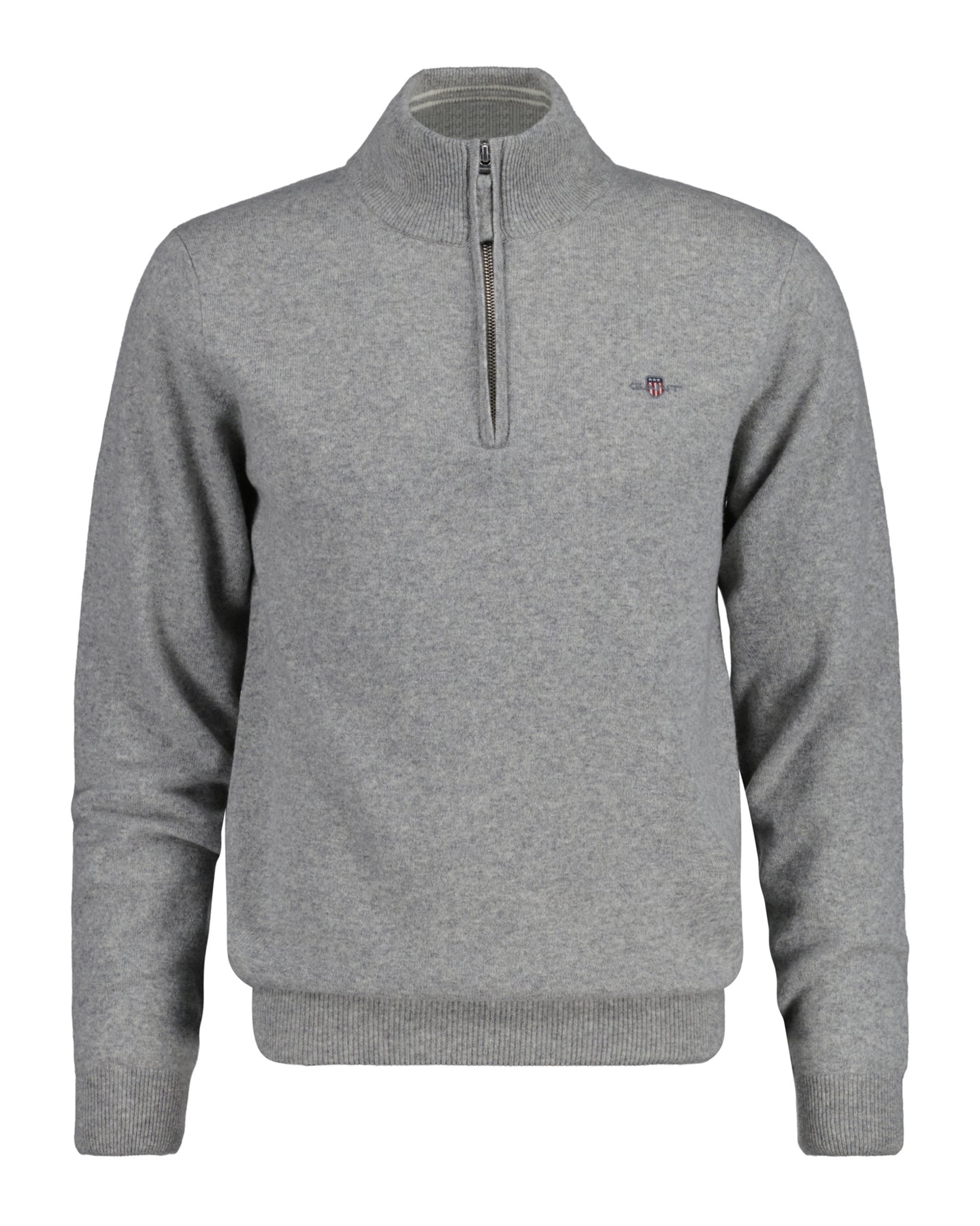 Superfine Lambswool Half Zip - Grey Melange