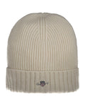 Shield Wool Beanie - Unisex  - Cream