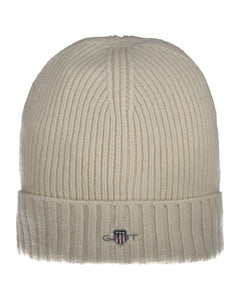 Shield Wool Beanie - Unisex  - Cream