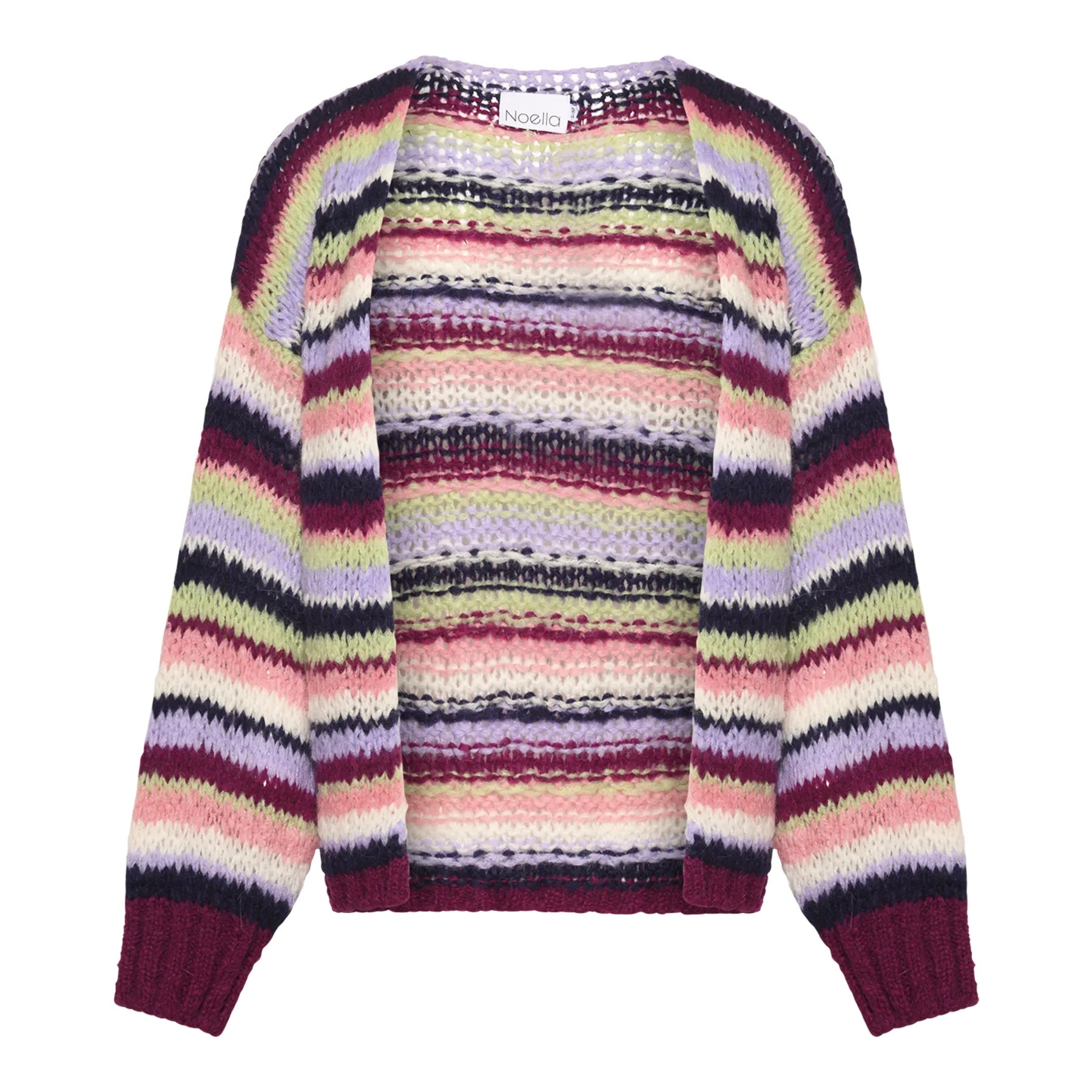 Pool Knit Cardigan - Multi Stripes