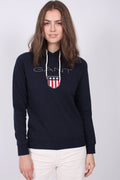 Gant Shield Sweat Hoodie - Evening Blue - GANT - Gensere - VILLOID.no