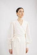 Helene Wrap Dress - Off White