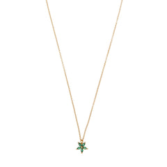 Crystal Flower Ditsy Necklace - Emerald