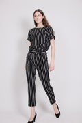Stripes Jumpsuit - Black - Creative Collective - Jumpsuits - VILLOID.no