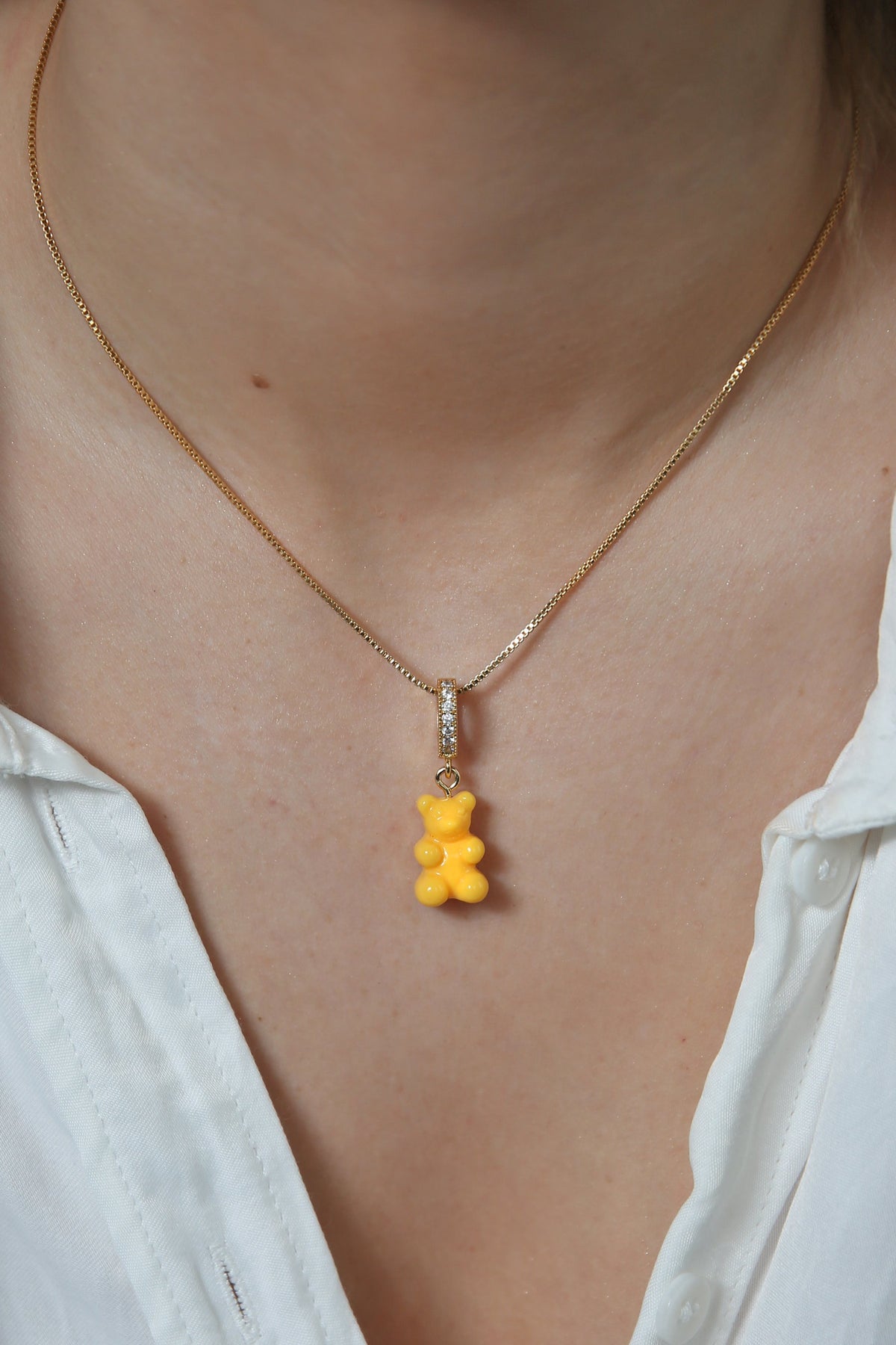 Nostalgia Bear with Pave Connector - NYC Taxi Yellow
