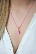 Nostalgia Bear with Pave Connector - Candy Pink