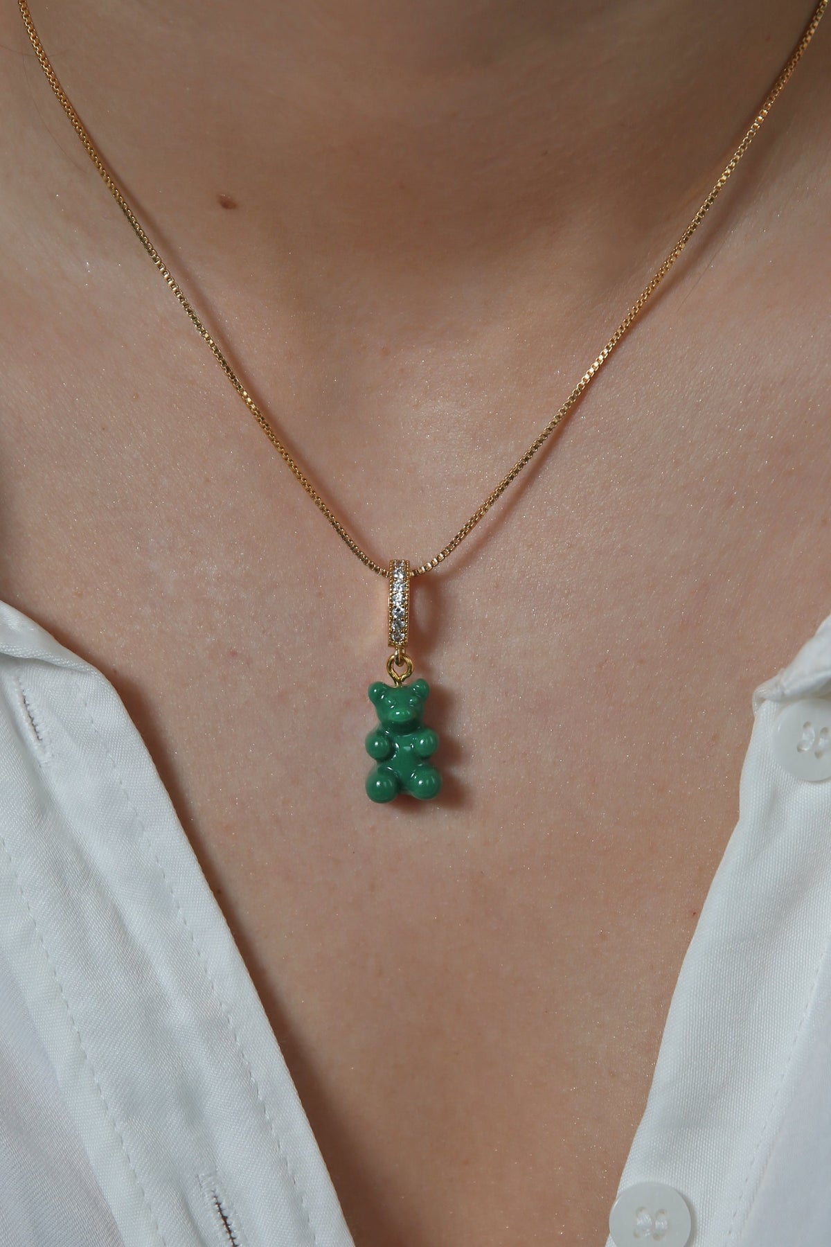 Nostalgia Bear with Pave Connector - Vegan