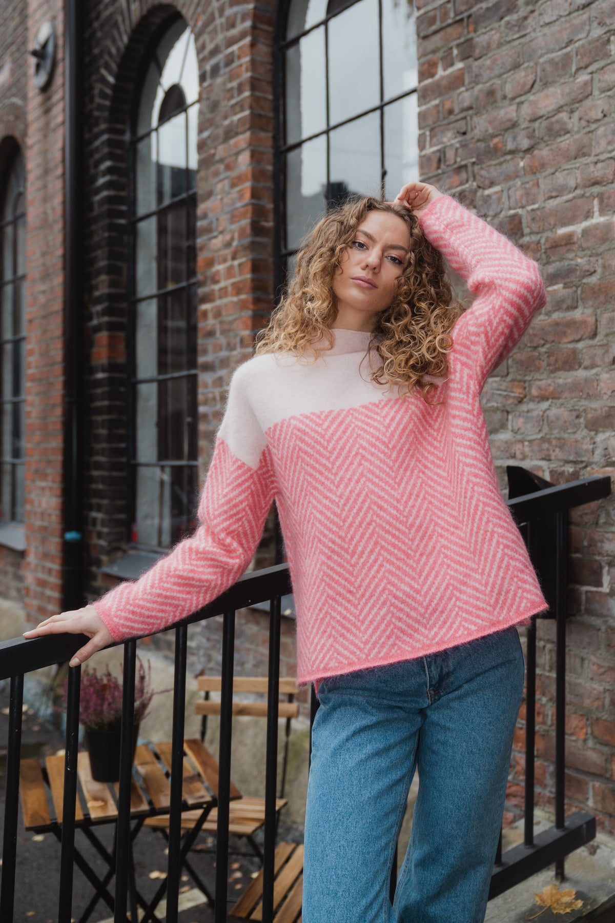 Herrin Knit T-Neck - Camellia Rose
