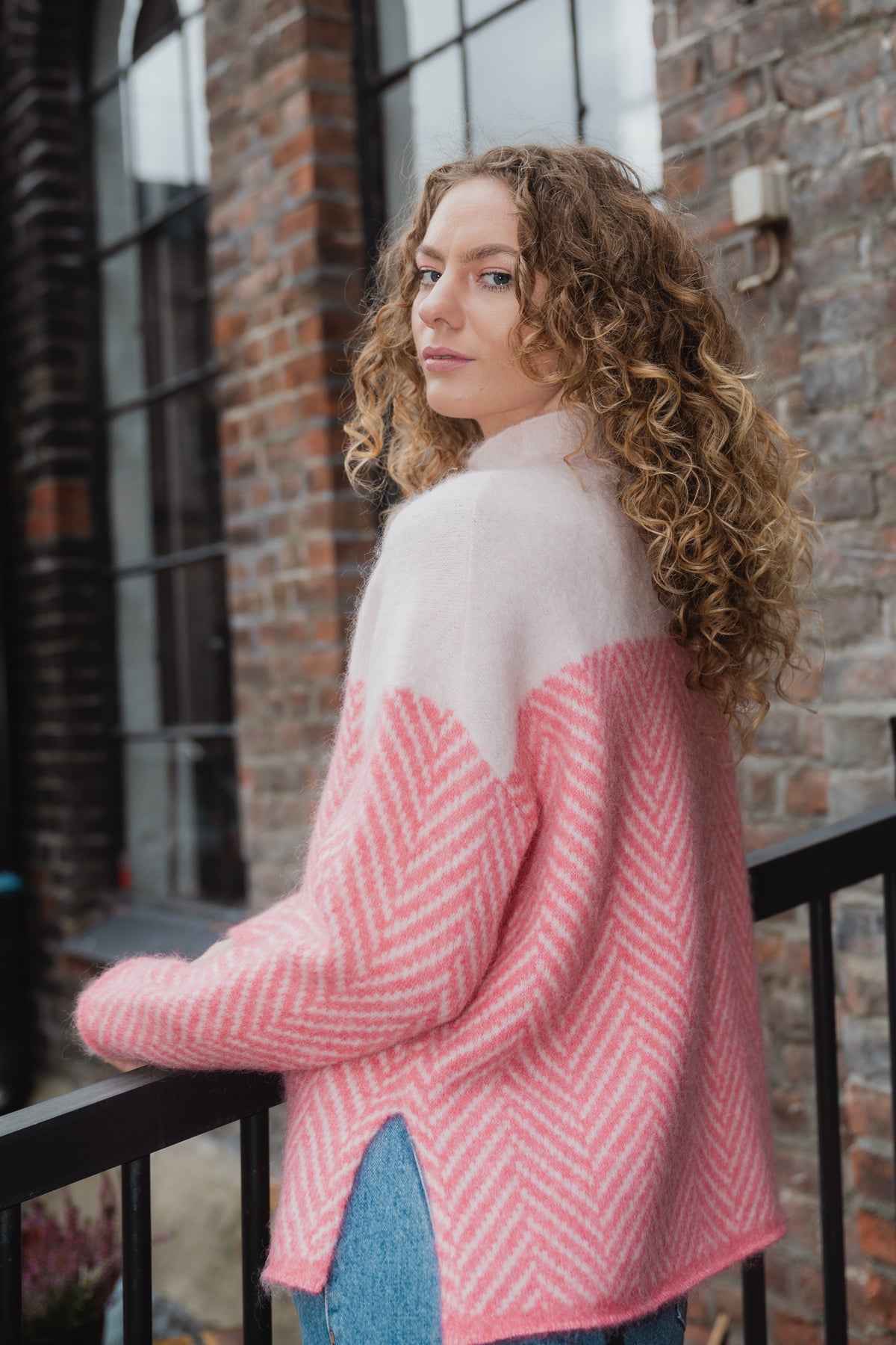Herrin Knit T-Neck - Camellia Rose