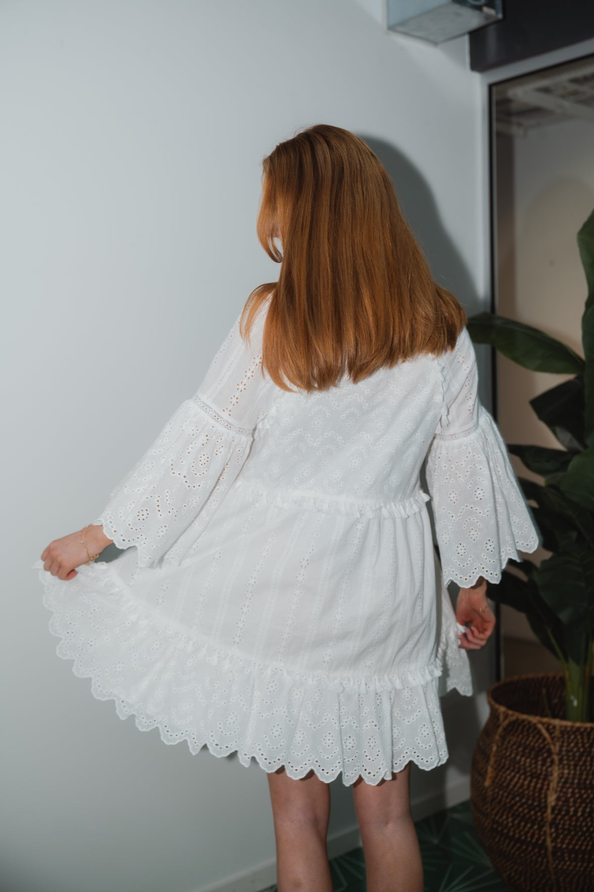 Khloe Tassel Mini Dress - White