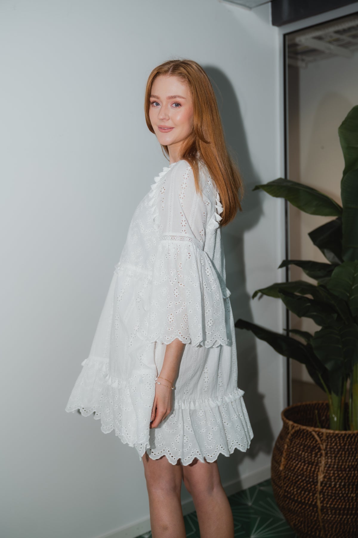 Khloe Tassel Mini Dress - White