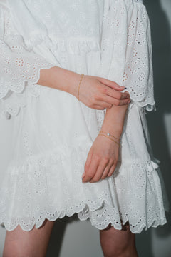 Khloe Tassel Mini Dress - White