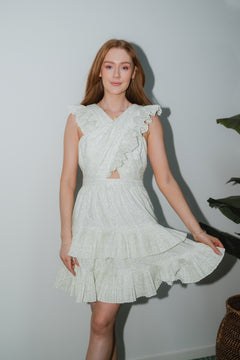 Fay Frill Mini Dress - Floral Mist Mint