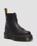 Jetta Zipped Leather Platform Boots - Black Sendal