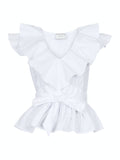 Joseline Poplin Top - White