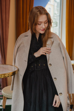 New Tama Handmade Wool Coat - Sandshell Melange