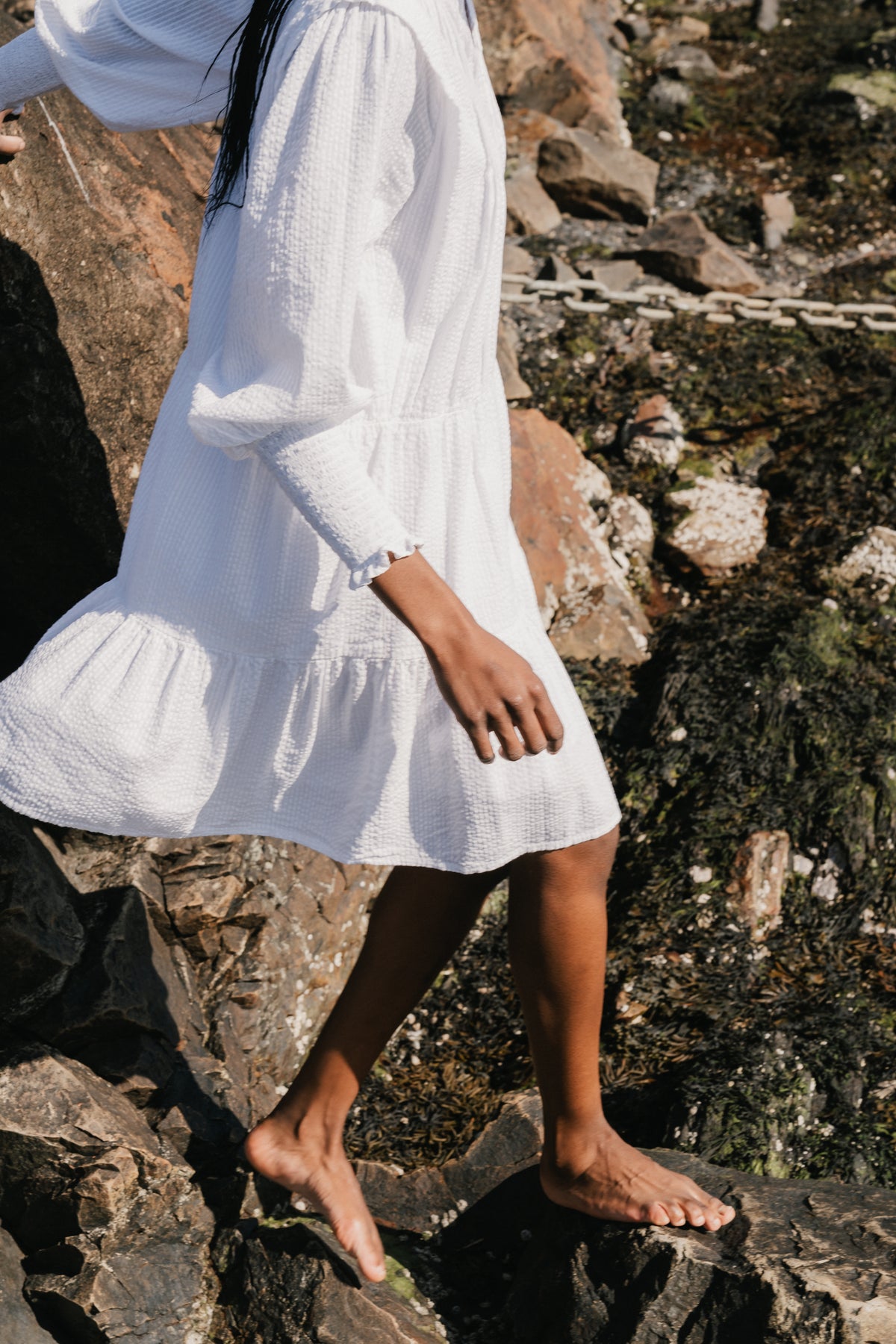 Embla Solid Dress - White