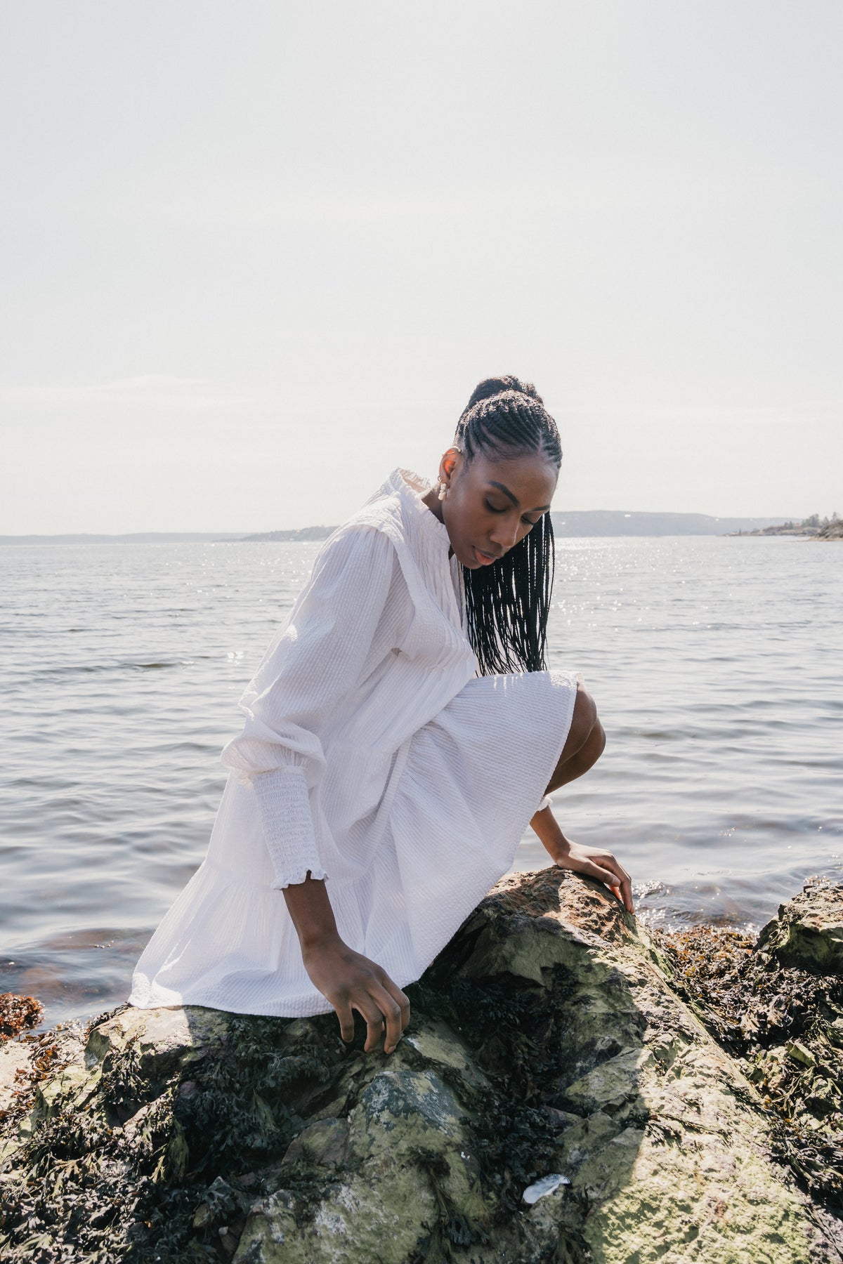 Embla Solid Dress - White