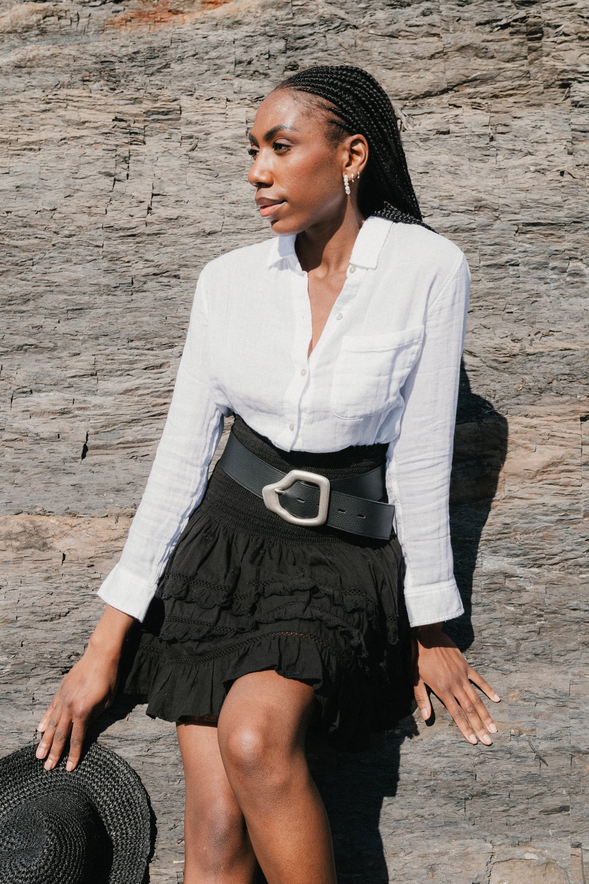 Sol Cotton Skirt - Black