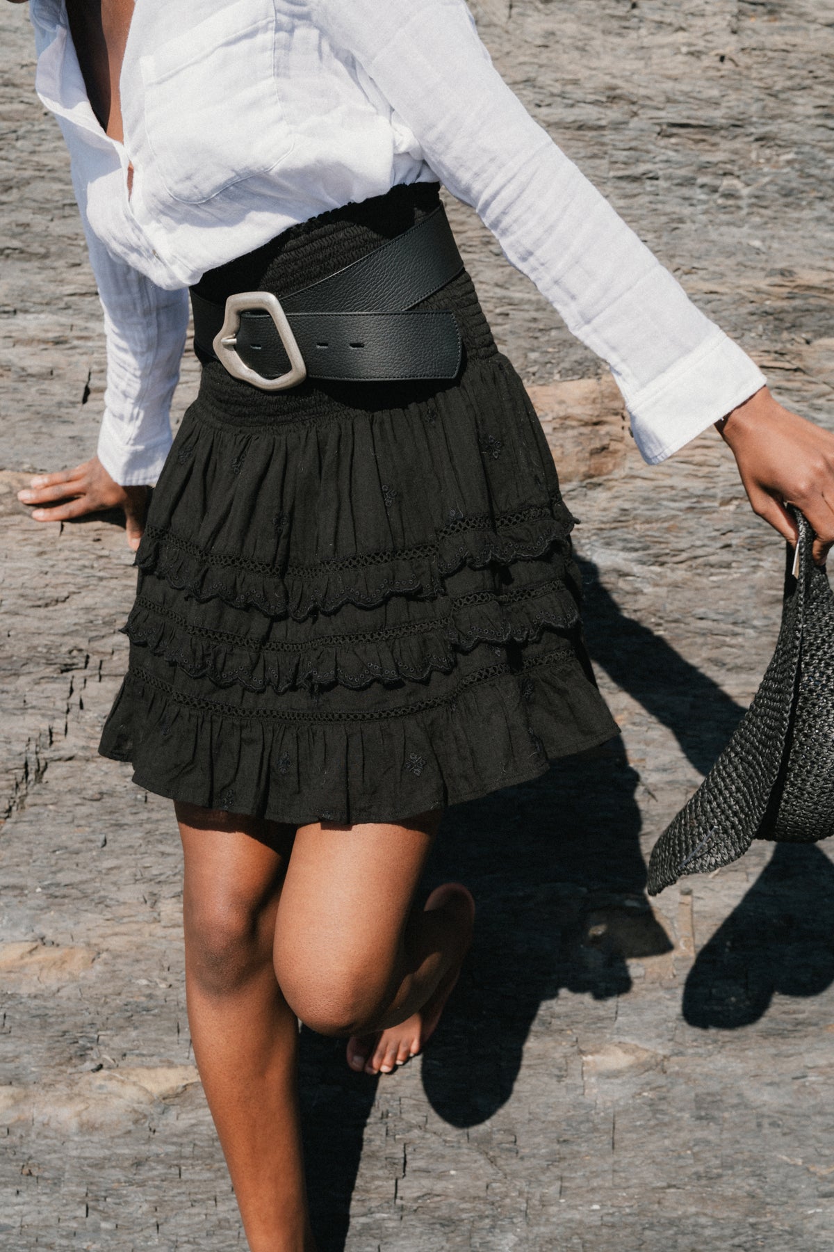 Sol Cotton Skirt - Black