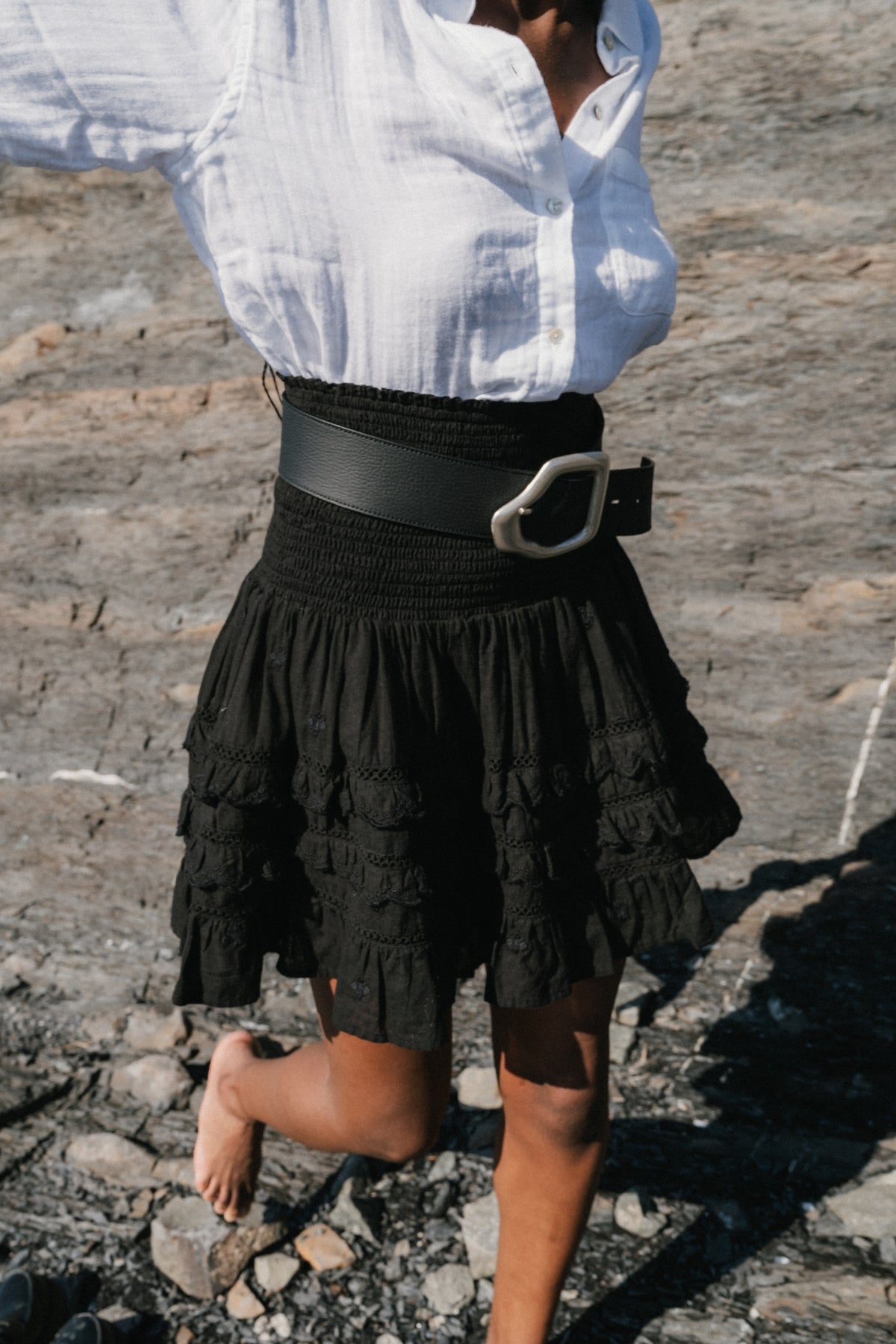Sol Cotton Skirt - Black
