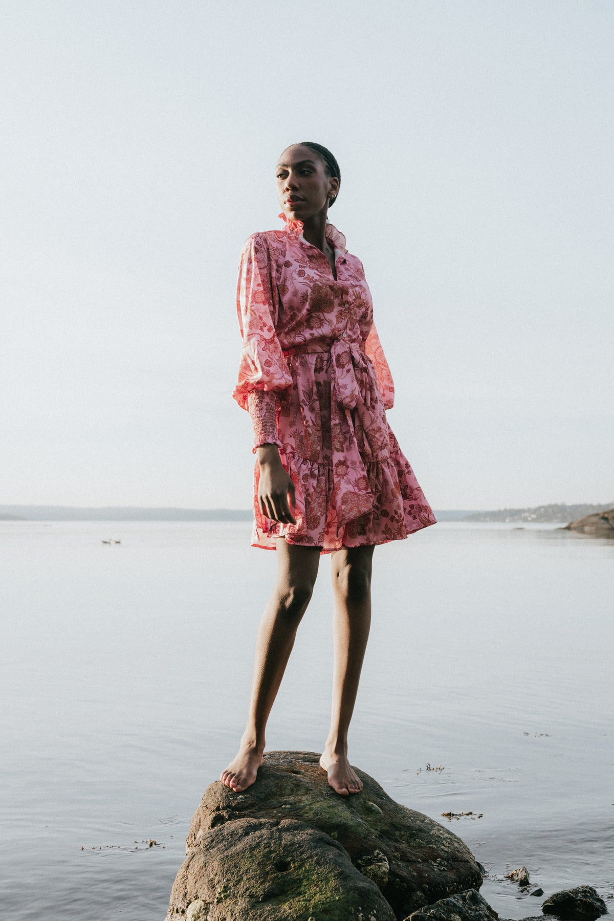 Saga Wide Dress - Pink Paisley