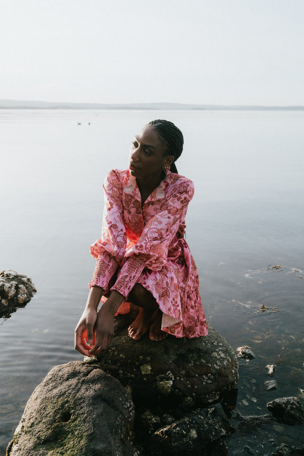 Saga Wide Dress - Pink Paisley