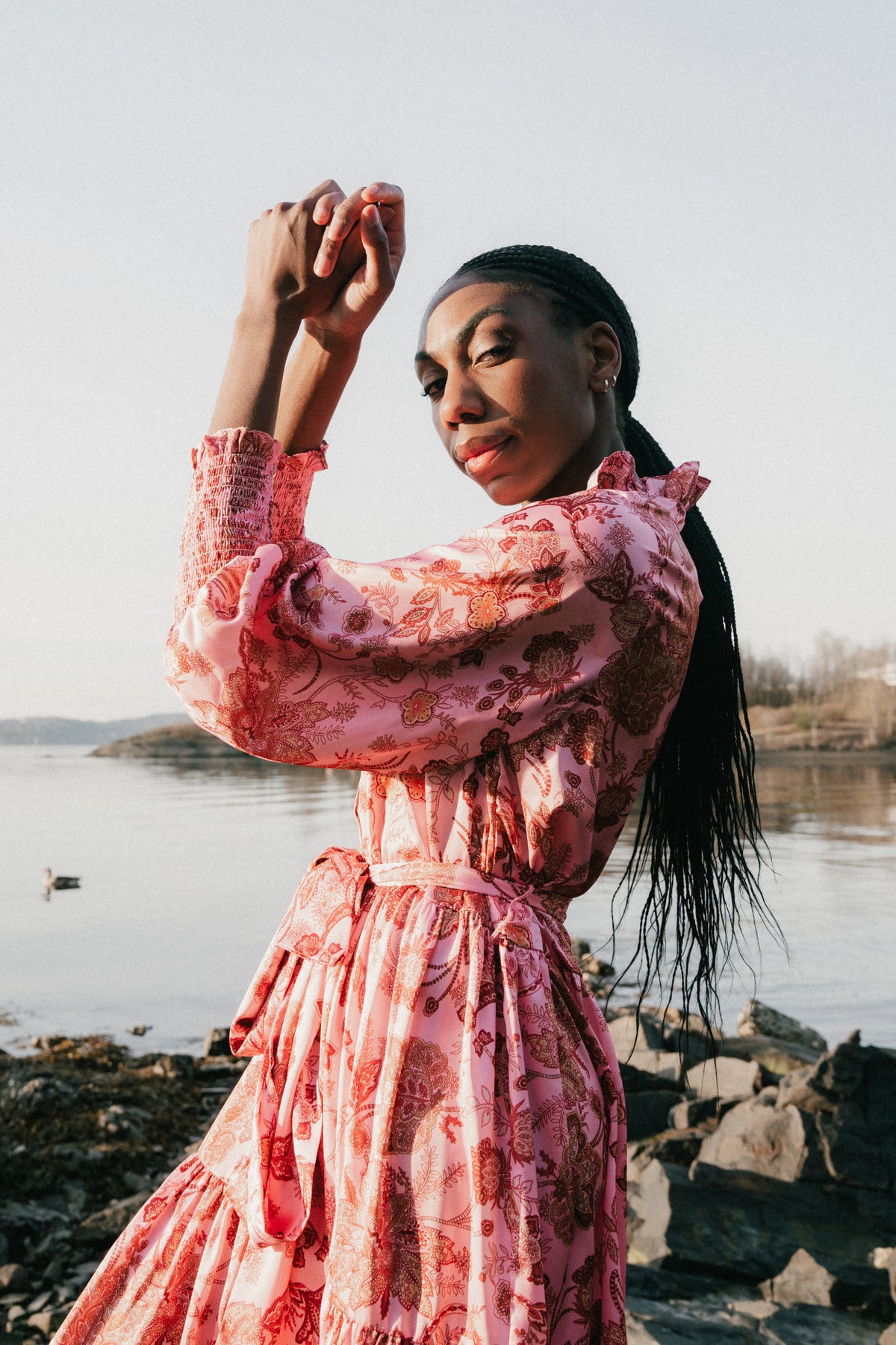 Saga Wide Dress - Pink Paisley