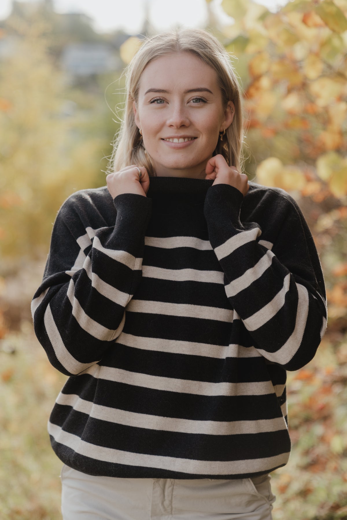 TenleyIW Turtleneck Pullover - Grey/Sandstone