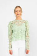 Kelis Lace Blouse - Faded Green