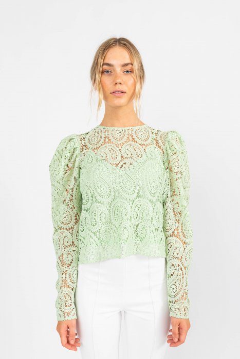 Kelis Lace Blouse - Faded Green