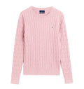 Stretch Cotton Cable Crew - Preppy Pink - GANT - Gensere - VILLOID.no