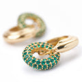 Pave Interlocking Doughnut Hoop Earrings EMD - Gold