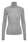WilmaGZ Rollneck - L Grey Melange - Gestuz - Gensere - VILLOID.no