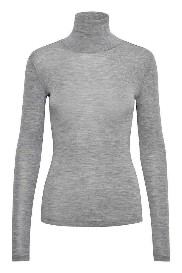 WilmaGZ Rollneck - L Grey Melange - Gestuz - Gensere - VILLOID.no