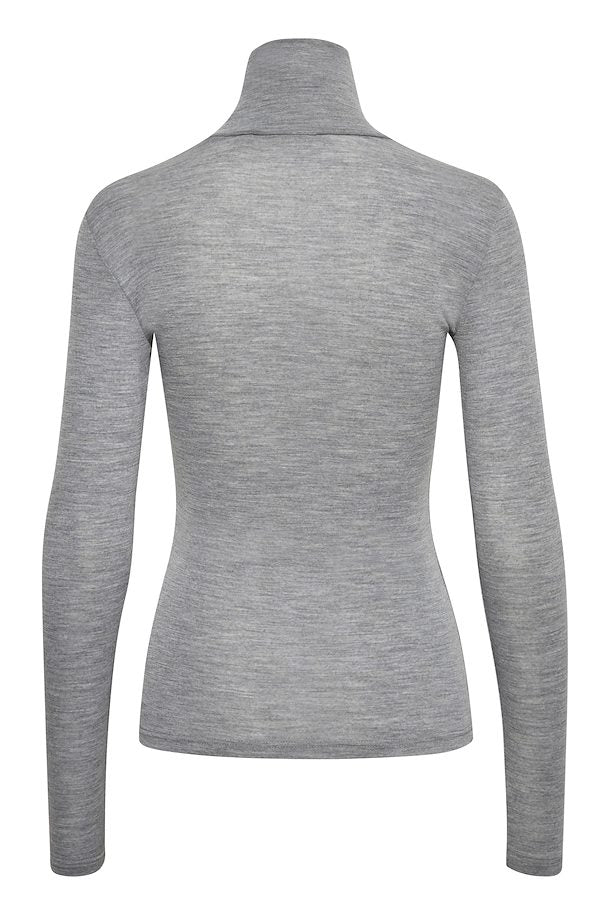 WilmaGZ Rollneck - L Grey Melange - Gestuz - Gensere - VILLOID.no