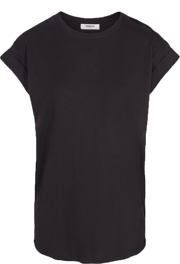 Alva Plain Tee - Black - Moss Copenhagen - T-skjorter & Topper - VILLOID.no