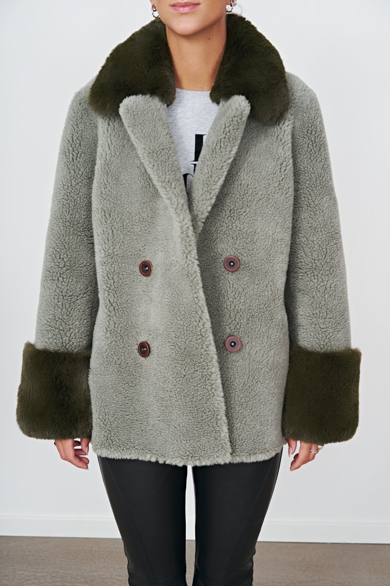 Fiona Wool Coat Short - Grön