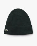 Lacoste Ribbed Wool Beanie - Sinople