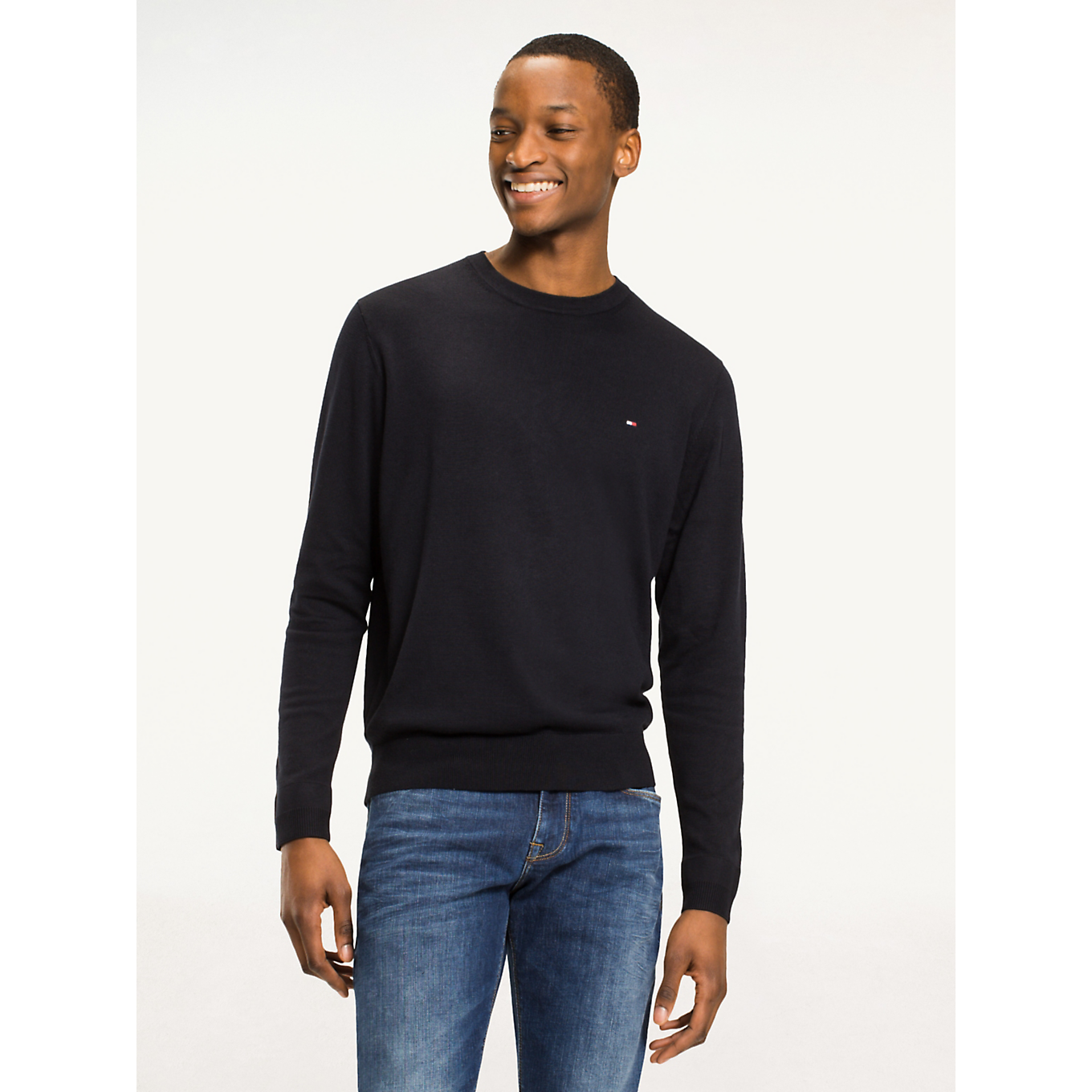 Core Cotton Silk C Neck - Sky Captain