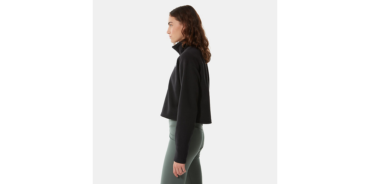 W 100 Glacier Cropped 1/4 Zip - Tnf Black