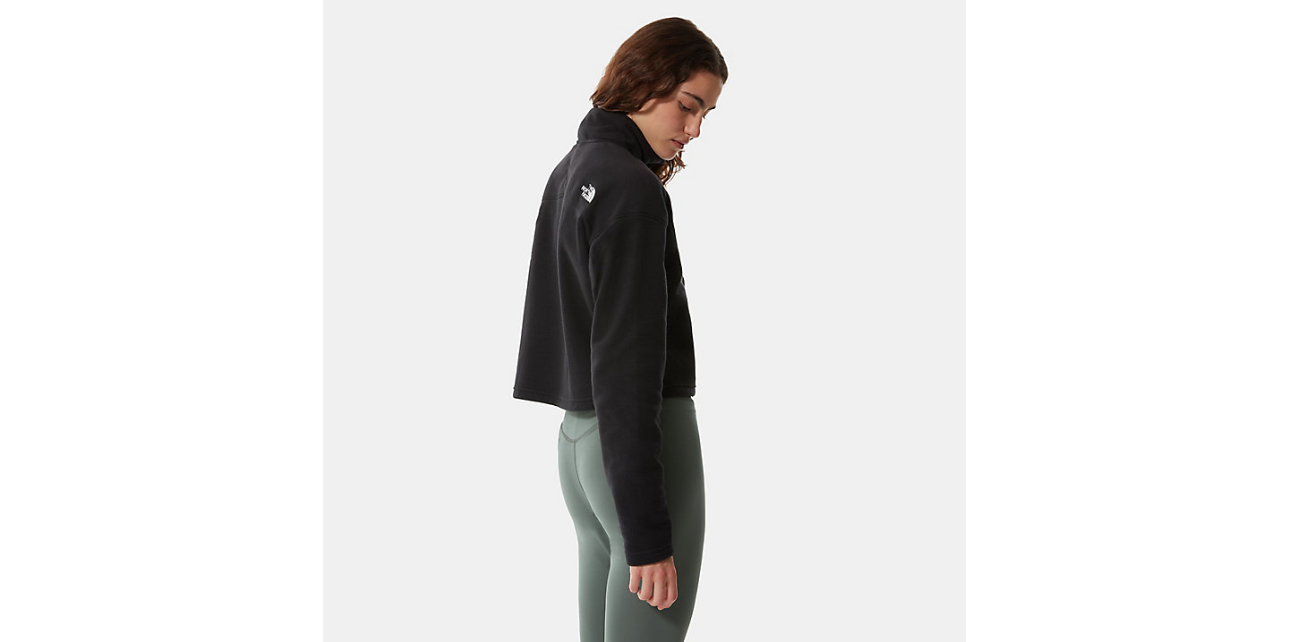 W 100 Glacier Cropped 1/4 Zip - Tnf Black