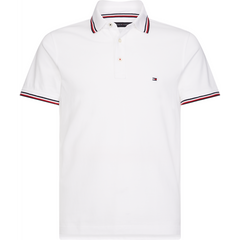 Core Tommy Tipped Slim Polo - White