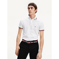 Core Tommy Tipped Slim Polo - White